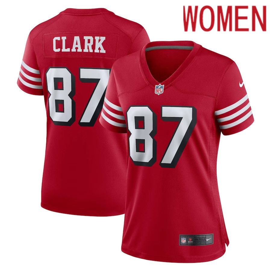 Women San Francisco 49ers 87 Dwight Clark Nike Scarlet Alternate Game NFL Jersey